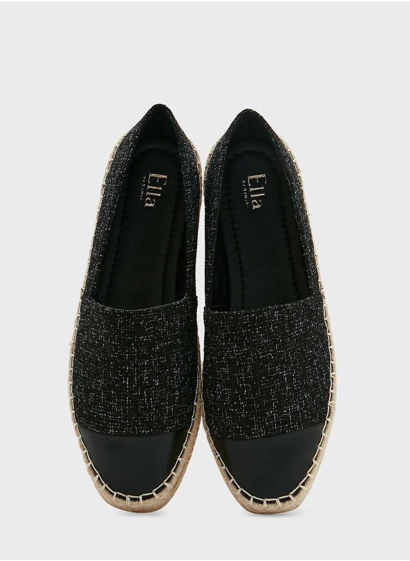 ELLA Textured Toecap Detail Espadrille