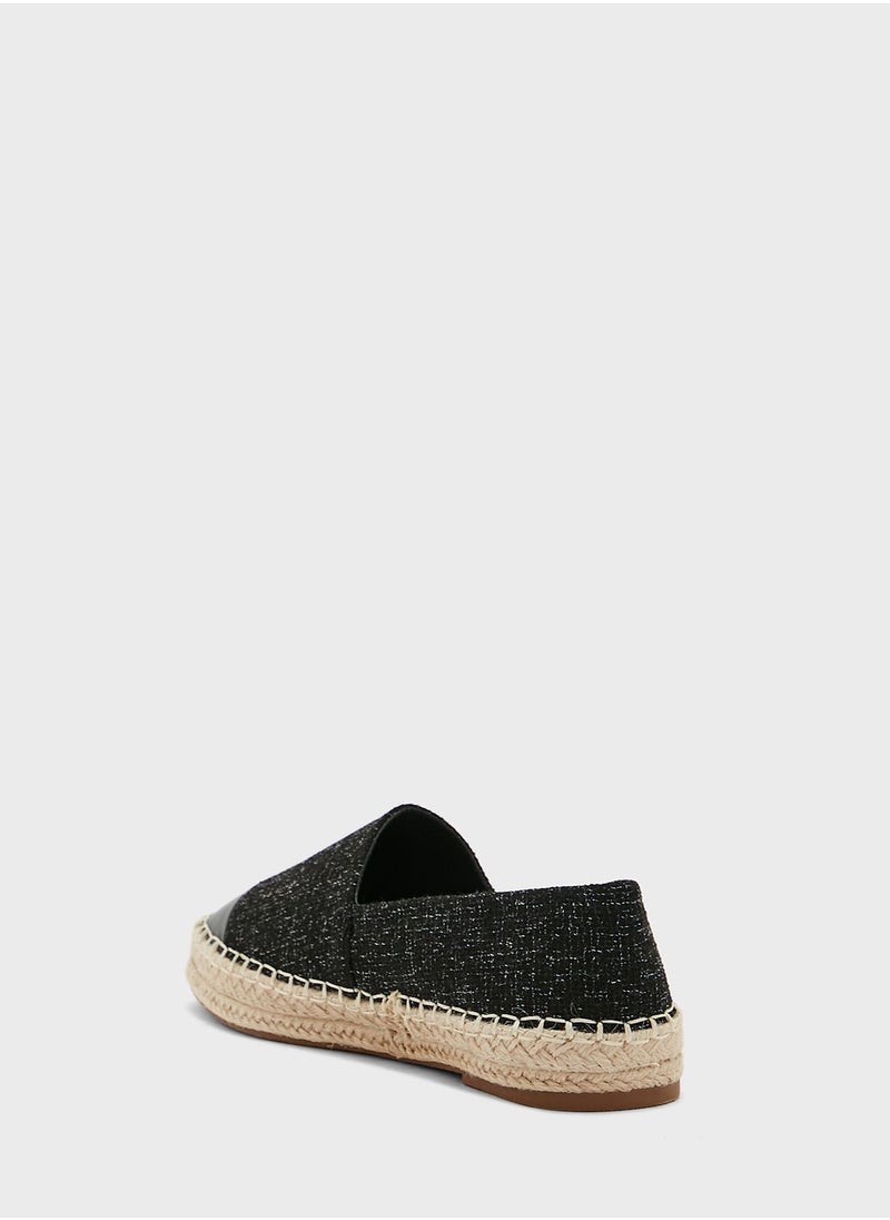 ELLA - Textured Toecap Detail Espadrille - Image 1