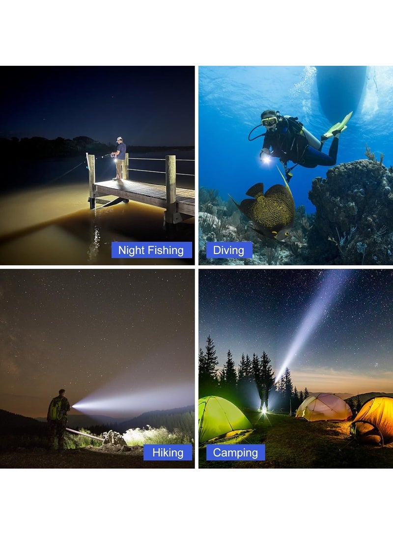 Y&D Scuba Diving Light Super Bright 8000LM LED Scuba Diving Flashlight Waterproof Underwater Torch Light Lamp 50M Effective Range for Camping Hiking Boating  - Image 4