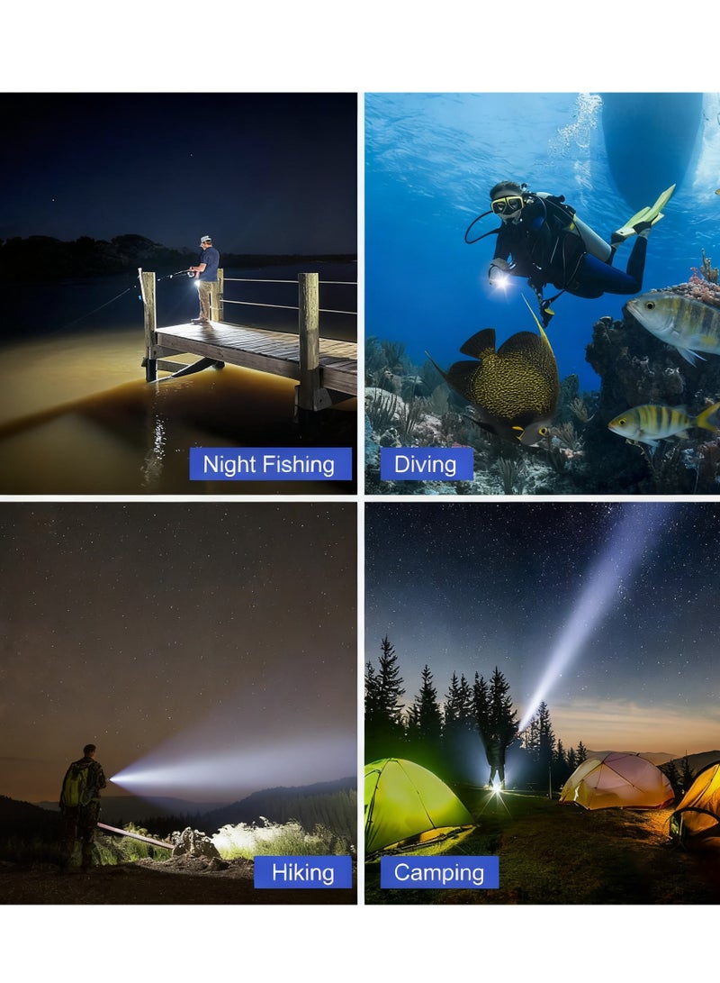 Y&D Scuba Diving Light Super Bright 8000LM LED Scuba Diving Flashlight Waterproof Underwater Torch Light Lamp 50M Effective Range for Camping Hiking Boating - Image 4