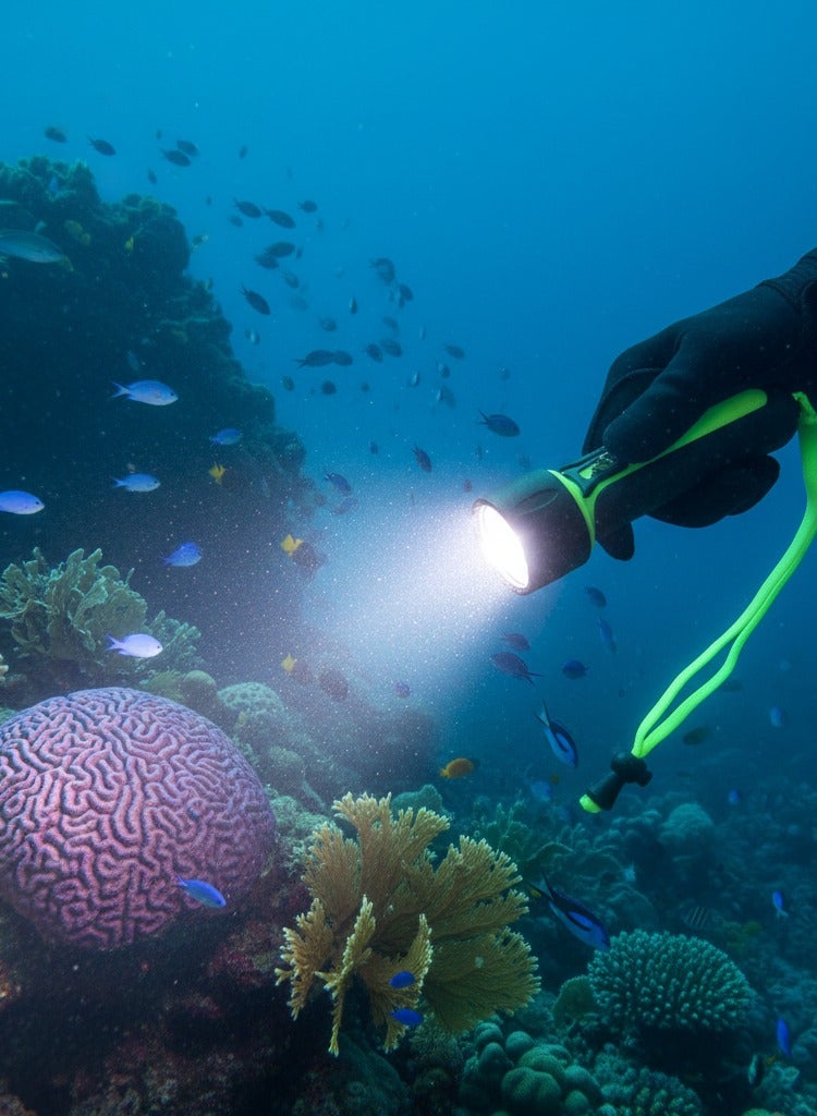 Y&D Scuba Diving Light Super Bright 8000LM LED Scuba Diving Flashlight Waterproof Underwater Torch Light Lamp 50M Effective Range for Camping Hiking Boating - Image 1