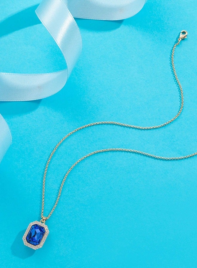 EVEVIC Austrian Crystal Halo Octagon Pendant Necklaces for Women Fashion 14K Gold Plated Dainty  Hypoallergenic Jewelry - Image 4