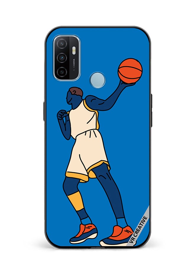 VR CREATIVE Protective Case Cover For Oppo A53 Basketball Player In Action With Ball Design Multicolour - Image 1