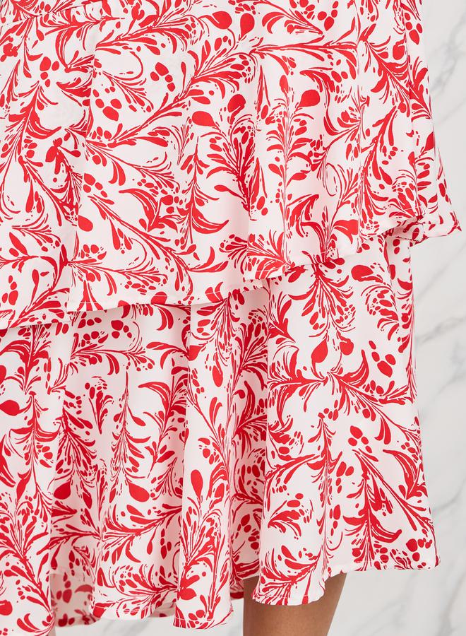 Styli Floral Ruffle Midi Dress  - Image 3