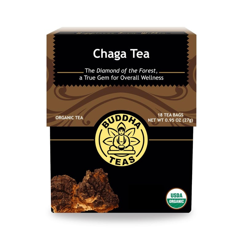 Buddha Teas  Chaga Tea  Organic Herbal Tea  For Cognitive Balance  Overall Health  With Chaga Mushroom Antioxidants  B Vitamins  Caffeine Free  OU Kosher  18 Tea Bags Pack of 1 - Image 3