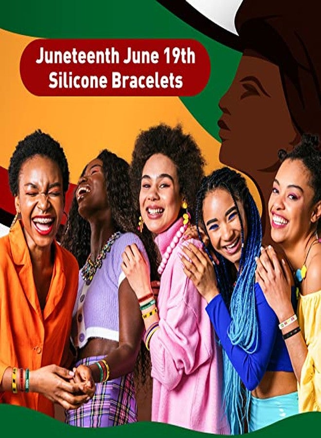 Liliful Happy Juneteenth Silicone Wristbands Juneteenth Party Supplies Juneteenth Freedom Day Rubber Bracelets June 19th 1865 Silicone Wristbands for Black American Gifts (80 Pcs) - Image 4