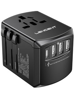 Lencent Universal Travel Adapter International Charger With 3 Usb Ports And Type C Pd Fast Charging Adaptor For Iphone Samsung Tablet Gopro. For Over 200 Countries Type A C G I Usa Uk Eu Aus  - Image 1