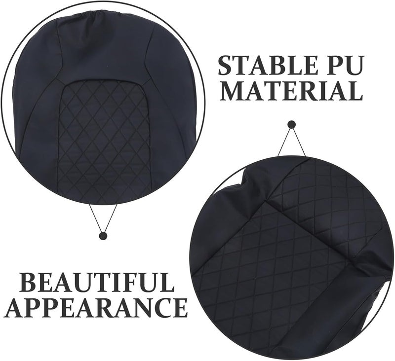 Abaodam Pu Leather Car Seat Covers 2pcs Set Quilted Diamond Stitching, Black Vehicle Seat Protector and Headrest Covers for Cars and Minivans Interior Accessories - Image 3