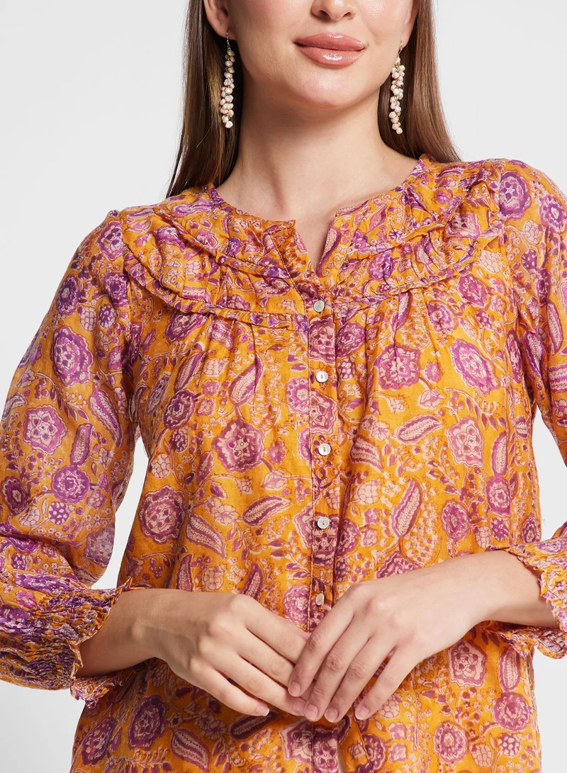 Fabindia  Printed Button Detail Top for Women | Best Price UAE
