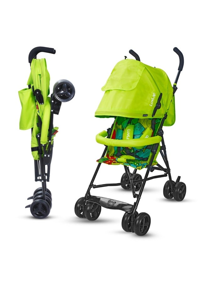 Luvlap Tutti Fruti Baby Stroller/Buggy, Lightweight, Compact & Travel Friendly Baby Pram for 6-36 Months, 5 Point Safety Harness, Adjustable seat Recline, Extendable Canopy, Upto 15Kg (Green) - Image 1