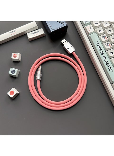 Super Soft Silicone Data Cable For Apple For Iphone For Huawei For Xiaomi OPPO Mobile Phone Tablet PD Super Fast Charging-Color:3 M USB To For Iphone 12W-Model:Pink