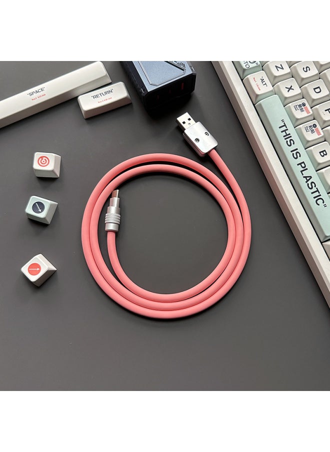 Generic - Super Soft Silicone Data Cable For Apple For Iphone For Huawei For Xiaomi OPPO Mobile Phone Tablet PD Super Fast Charging-Color:3 M USB To For Iphone 12W-Model:Pink - Image 1