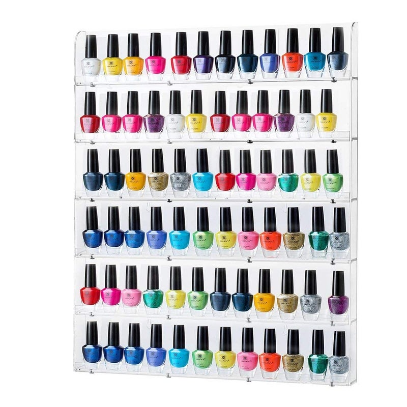 Sagler Sagler Nail Polish Rack  Acrylic Nail Polish Organizer Holds up to 102 Bottles  Clear Nail Polish Holder Nail Polish Storage 