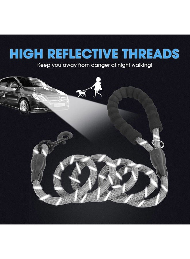 BAAPET 2/4/5/6 FT Dog Leash with Comfortable Padded Handle and Highly Reflective Threads for Small Medium and Large Dogs (6FT-1/2'', Grey) - Image 5