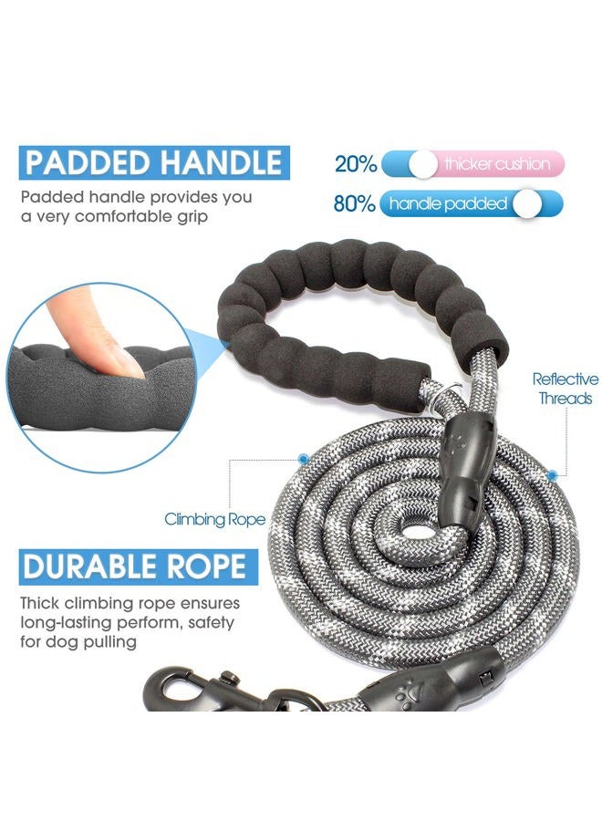 BAAPET 2/4/5/6 FT Dog Leash with Comfortable Padded Handle and Highly Reflective Threads for Small Medium and Large Dogs (6FT-1/2'', Grey) - Image 2
