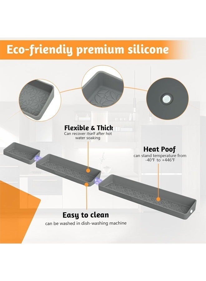 YelaJoy 30"/24"/20" Silicone Stove Top Magnetic Shelf for Kitchen, Soft Flexible Strong Magnetic Heat Resistant Over the Stove Silicone Oven Shelf, Spice Rack Organizer for Back of Oven, Grey - Image 3