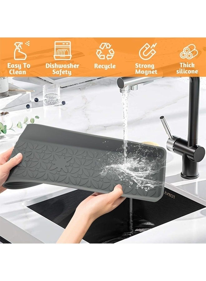 YelaJoy 30"/24"/20" Silicone Stove Top Magnetic Shelf for Kitchen, Soft Flexible Strong Magnetic Heat Resistant Over the Stove Silicone Oven Shelf, Spice Rack Organizer for Back of Oven, Grey - Image 4