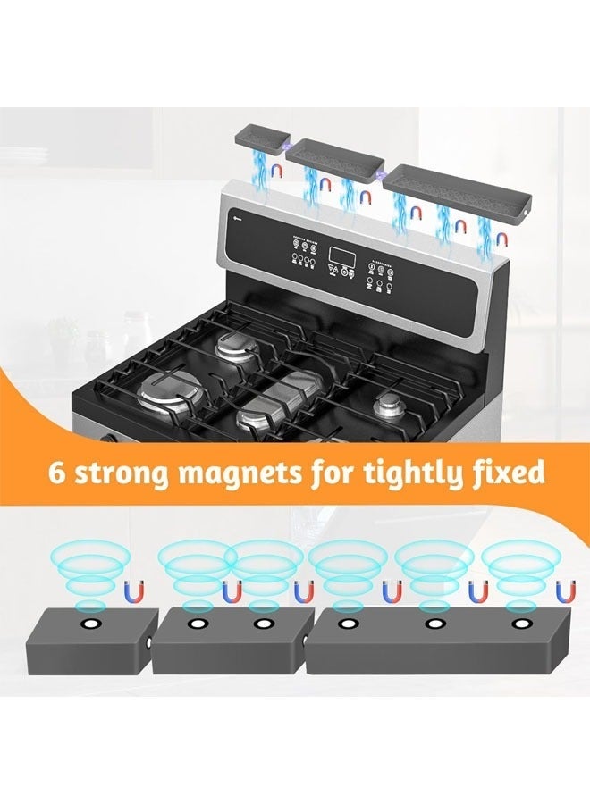 YelaJoy 30"/24"/20" Silicone Stove Top Magnetic Shelf for Kitchen, Soft Flexible Strong Magnetic Heat Resistant Over the Stove Silicone Oven Shelf, Spice Rack Organizer for Back of Oven, Grey - Image 2