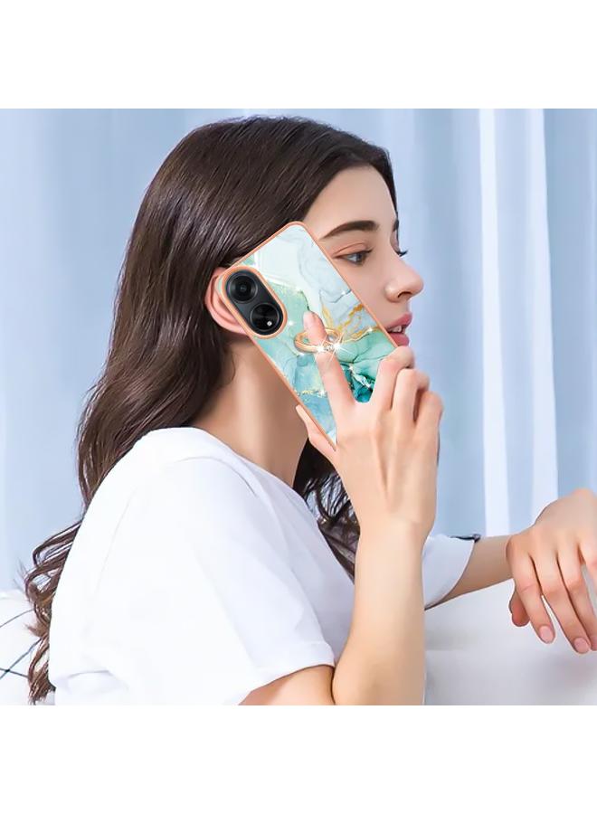 اس-توب جراب لهاتف OPPO A98 مصنوع من مادة TPU IMD مطلية بالرخام الكهربائي مع حامل حلقي - Image 4
