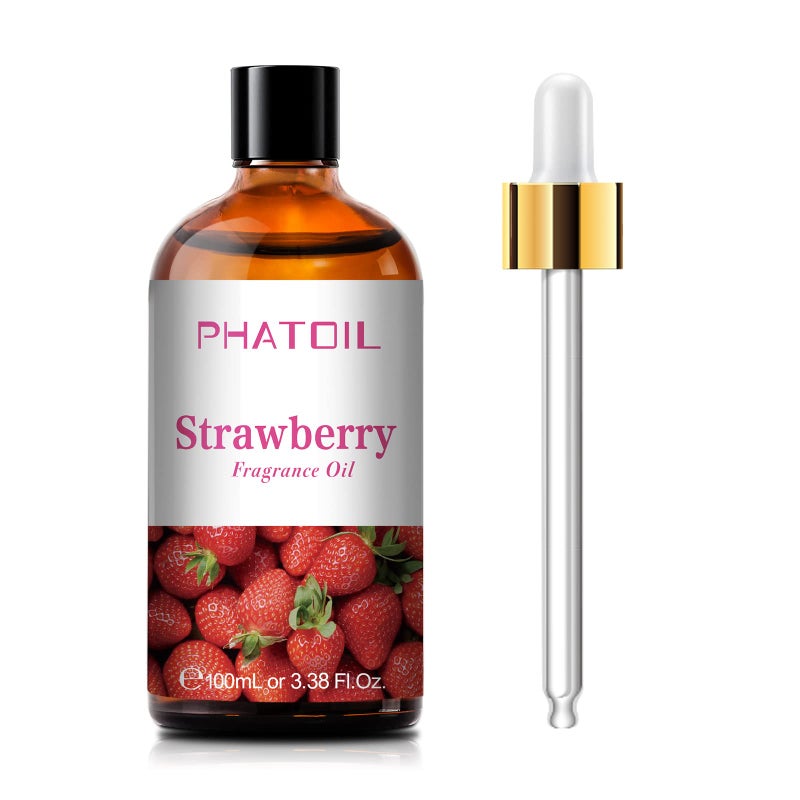 PHATOIL 338FLOZ Strawberry Fragrance Oils for Aromatherapy Essential Oils for Diffusers for Home Perfect for Diffuser Yoga Skin Care DIY Candle and Soap Making 100ml