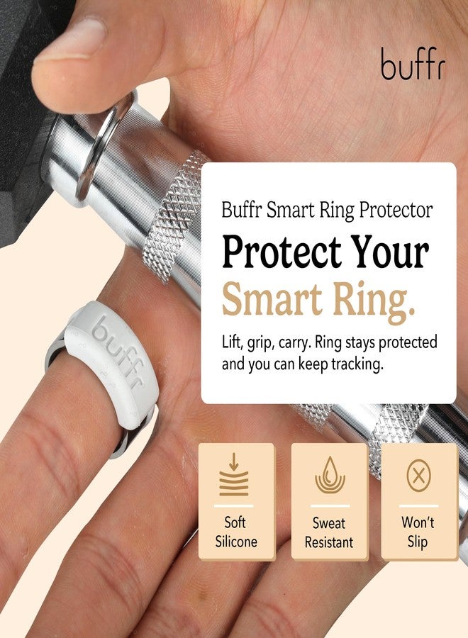 Buffr Smart Ring Protector - Silicone Ring Guards Compatible with Oura, Superhuman, RingConn & More Bands - Slim Fit, Sensor-Friendly Smart Ring Cover for Workout, Work & Daily Wear (White, Size 10) - Image 3