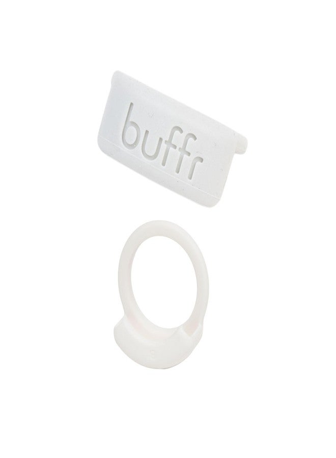Buffr Smart Ring Protector - Silicone Ring Guards Compatible with Oura, Superhuman, RingConn & More Bands - Slim Fit, Sensor-Friendly Smart Ring Cover for Workout, Work & Daily Wear (White, Size 10) - Image 1