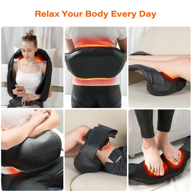 WERTYI Shiatsu Neck Massager, Electric Neck and Back Massager with Heat, 3D Kneading Massage Pillow for Neck, Back, Shoulder, Muscle Pain Relief, Office & Home & Car Use, Fits for Parents - Image 5