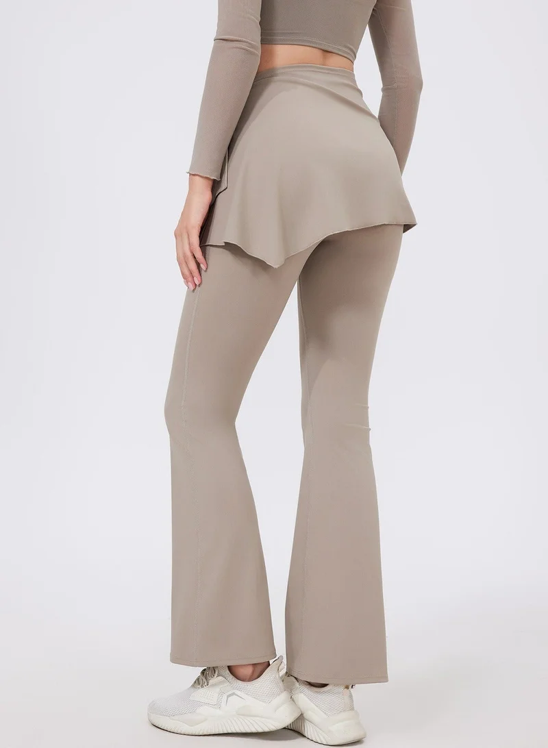 Svl Khaki Tala Modest Flared Leggings with Detachable Skirt for Women | Best Price UAE