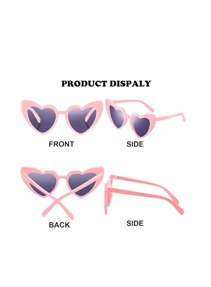 MIXDE 6 Pairs Heart Shaped Sunglasses Retro Cat Eye Shaped Sunglasses Heart Clout Glasses,Party Supplies,Bachelorette Party Favors Bridesmaid Proposal Gifts - Image 2