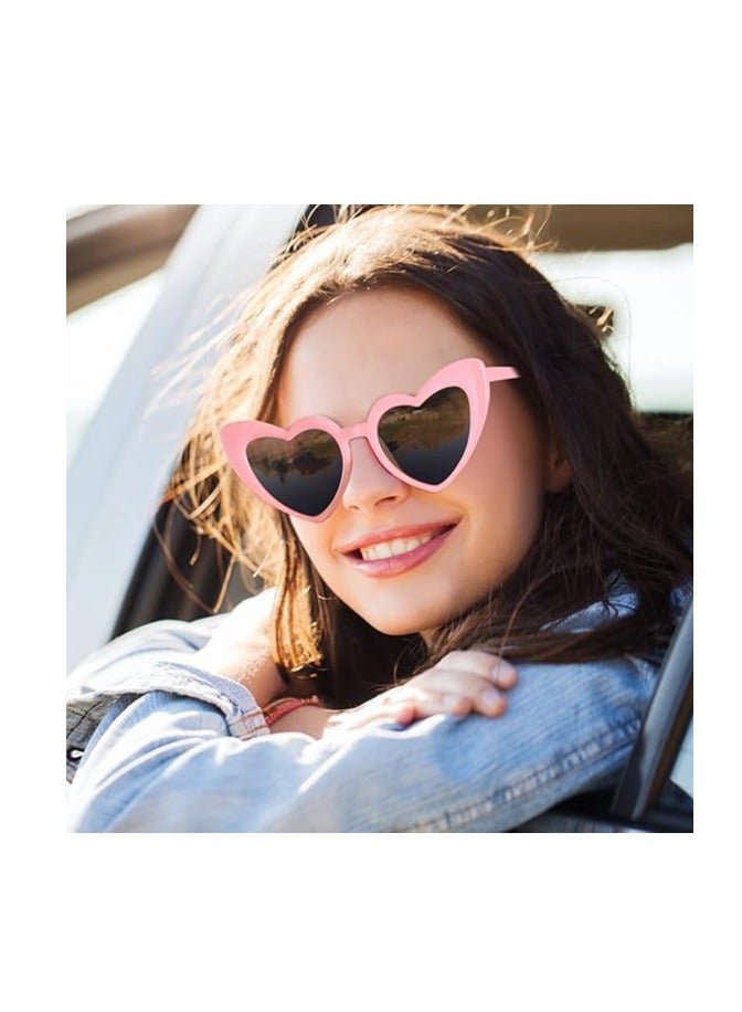 MIXDE 6 Pairs Heart Shaped Sunglasses Retro Cat Eye Shaped Sunglasses Heart Clout Glasses,Party Supplies,Bachelorette Party Favors Bridesmaid Proposal Gifts - Image 4