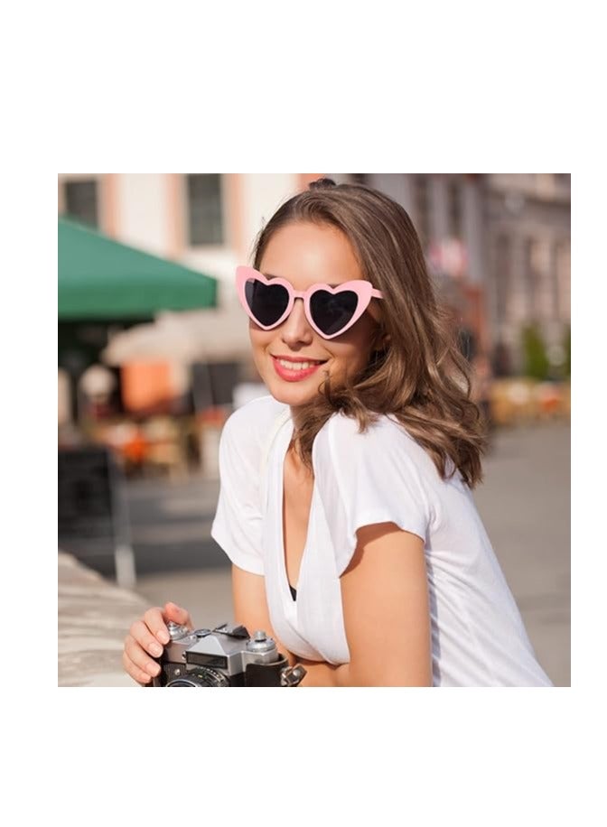 MIXDE 6 Pairs Heart Shaped Sunglasses Retro Cat Eye Shaped Sunglasses Heart Clout Glasses,Party Supplies,Bachelorette Party Favors Bridesmaid Proposal Gifts - Image 5