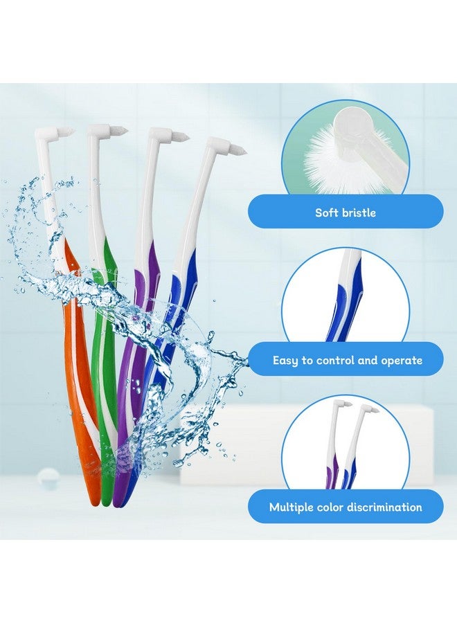 Ceonam 4-Pack Tuft Toothbrushes for Orthodontic Care, Interspace Tufted Brush with End-tuft Tapered Design, Soft Trim Bristles for Braces, Bridges, and Wisdom Teeth Gap, Dental Health Oral Care Tools - Image 3