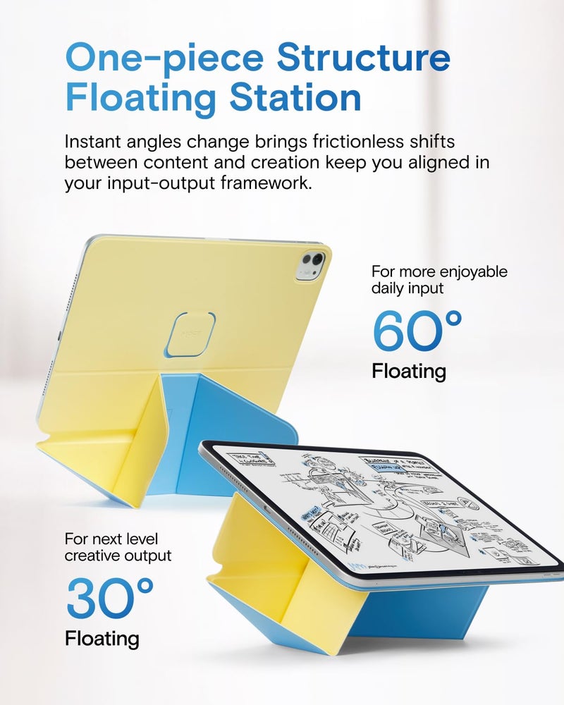 MOFT Dynamic Folio Case foriPad Pro 11" (4th 2022 | 3rd 2021 | 2nd 2020), Slim Magnetic Stand Case with 20+ Viewing Angles, Auto Wake/Sleep, Panna Cotta x Faded Jeans - Image 4