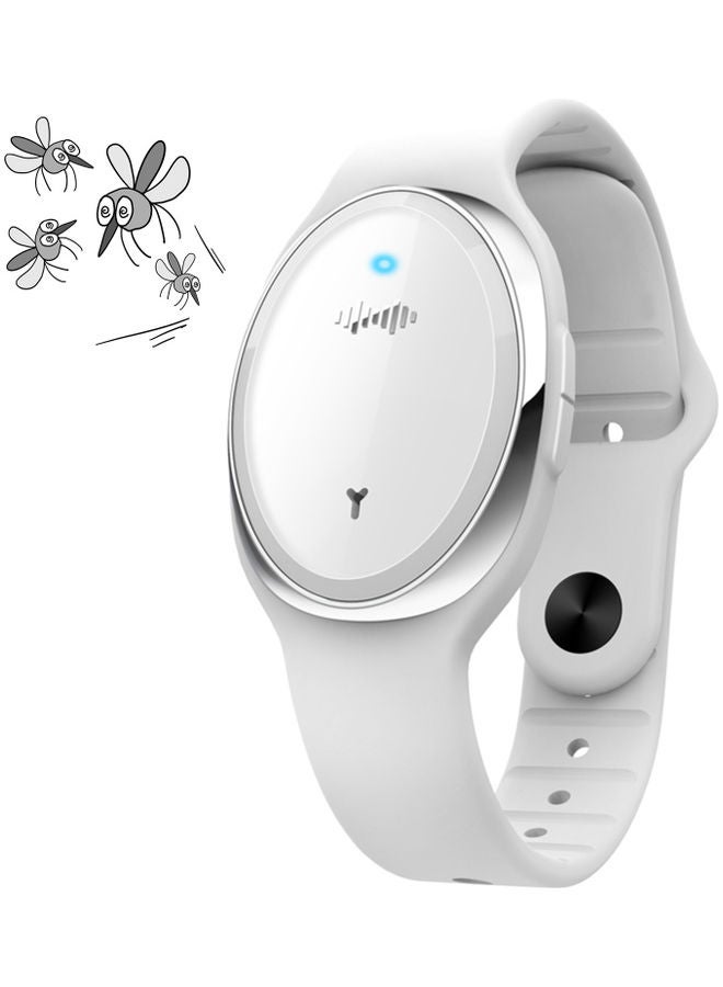 NIBEMINENT Ultrasonic Mosquito Repellent Bracelets White  - Image 1