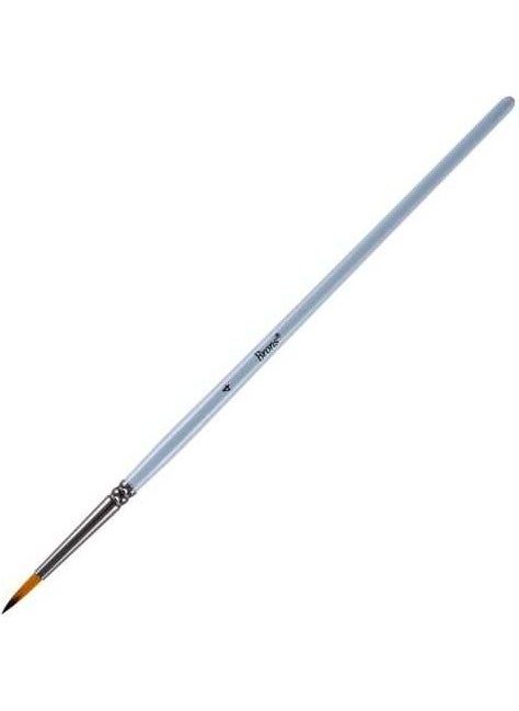 Brons Watercolour and Acrylic Brush Synthetic Bristle Short Handle Round Tip Series 123 No 4 