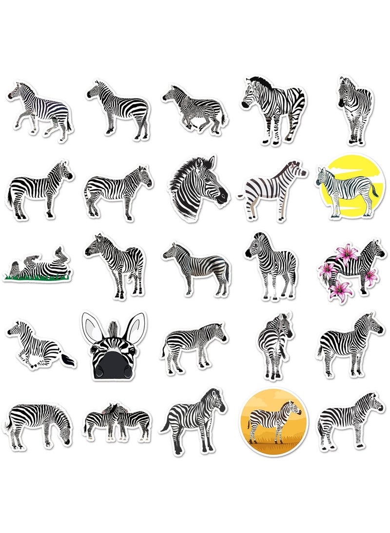 قوس قزح أورينبو 50 قطعة من ملصقات حمار وحشي لطيفة مصنوعة من الفينيل مقاومة للماء، مثالية لسجلات القصاصات والحرف اليدوية، سهلة التقشير واللصق - Image 3