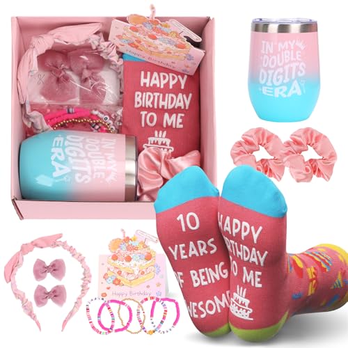 HUIJUTCHEN 10 Year Old Girl Birthday Gifts, Gifts for 10th Beautiful Teen Girl, Popular Gift 10 Year Old Gifts for Double Digits Birthday Girl W/In My Double Digits Era Cup Fanny Pack - Image 1