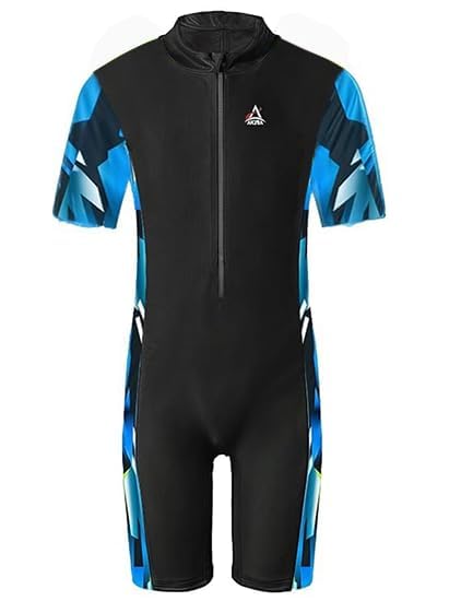 AKIBA Girls/Kids Swimming WEAR/Suit/Costume with Stretchable Fabric,HIGH Level of UV Protection Comfort and Flexible for Cycling, Aerobics, Diving,and Skating (26, Blue) - Image 4