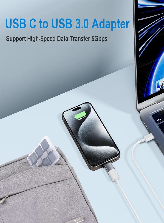 محول AiNEERich من USB إلى USB-C، محول USB-C إلى USB، محول USB-C إلى USB-A، محول USB إلى C، محول USB-C إلى USB، محول USB إلى USB-C-C لأجهزة iPhone وMacBook Pro وiPad وiMac وغيرها (10، رمادي) - Image 3