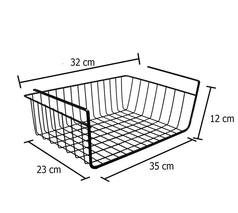 Styleys Metal Under Shelf Basket Wire Rack for Extra Cabinet Storage 135inch 135 Inch 1 Pcs White S11027A Hanging Shelves - Image 4