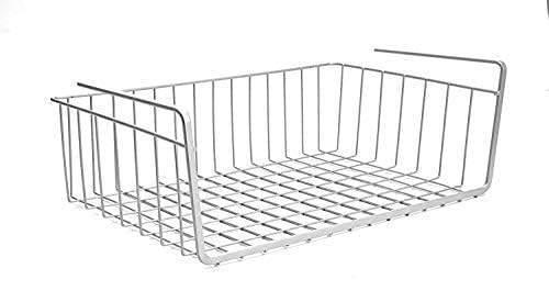 Styleys Metal Under Shelf Basket Wire Rack for Extra Cabinet Storage 135inch 135 Inch 1 Pcs White S11027A Hanging Shelves - Image 2