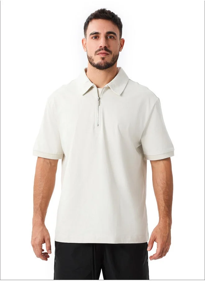 TANJIM SQUAD - ZIP POLO BEIGE