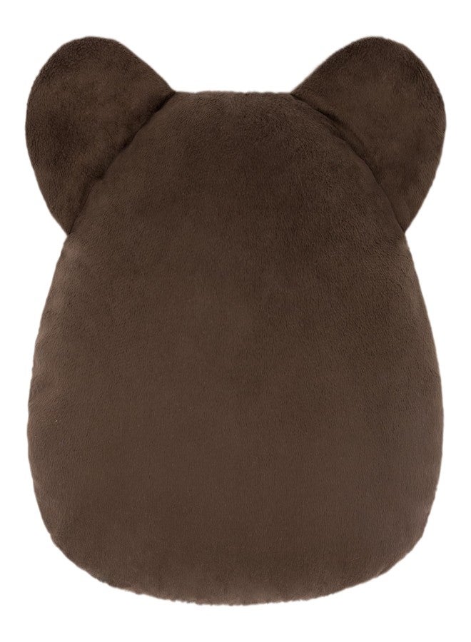 JWH 3D Bear Head Throw Pillow Decorative Animal Accent Pillow Pet Print Stuffed Plush Cushion with PP Cotton Fill for Girls Kids Bed Bedroom Couch Colorful Faux Fur 12x10 Inch Black Brown - Image 2