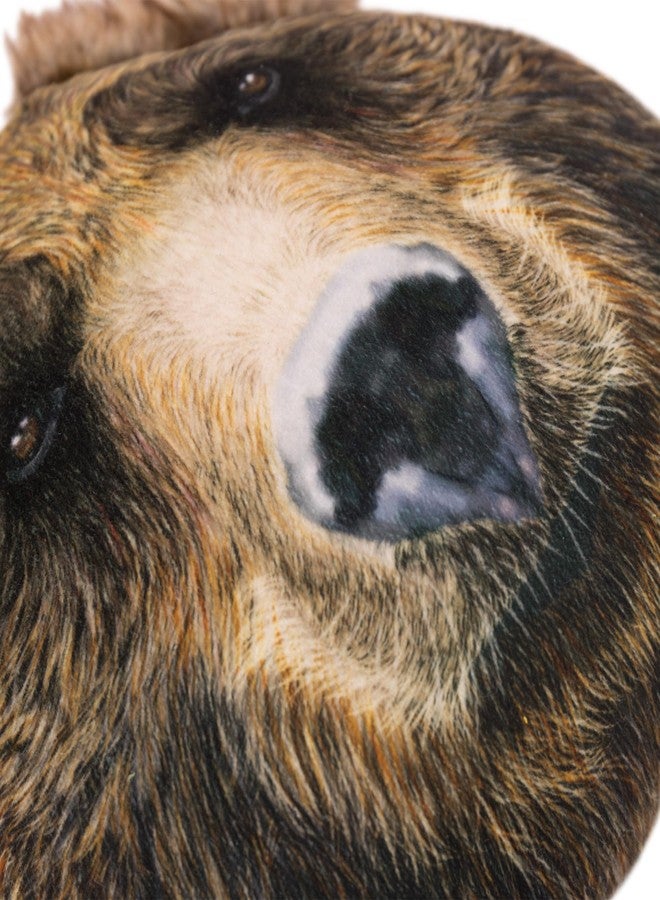 JWH 3D Bear Head Throw Pillow Decorative Animal Accent Pillow Pet Print Stuffed Plush Cushion with PP Cotton Fill for Girls Kids Bed Bedroom Couch Colorful Faux Fur 12x10 Inch Black Brown - Image 3