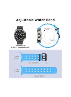 Lacoz Lacoz Ultra Marine Adjustable Soft Silicone Replacement Straps with Metal Clasp Suitable For 42 44 45 49 mm Smartwatch Sky Blue  - Image 3