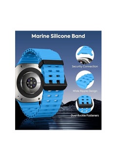 Lacoz Lacoz Ultra Marine Adjustable Soft Silicone Replacement Straps with Metal Clasp Suitable For 42 44 45 49 mm Smartwatch Sky Blue  - Image 2