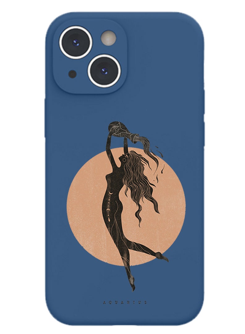 Theodor Protective Slim Fit Case Liquid Silicone Cover with Full Body Protection Anti-Scratch Shockproof Case For iPhone 14 Blue  - aries - Image 1