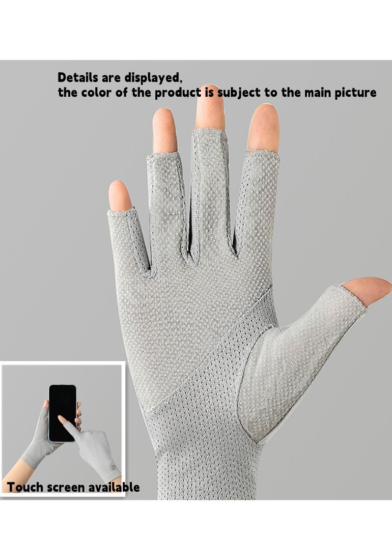 قفازات القيادة النسائية قفازات الدانتيل قفازات الصيف الحرير الجليد المضادة للأشعة فوق البنفسجية - Image 3
