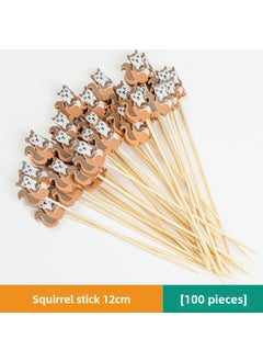 Bamboo Fruit Skewers Cocktail Picks Colorful Creativity Squirrel sign 12cm(100)