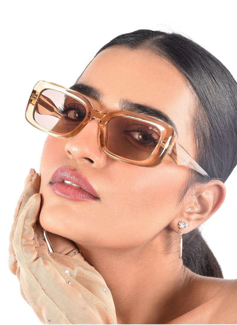 Woggles Red Pappy Eldrion Beige Oversized Sunglasses  - Image 1